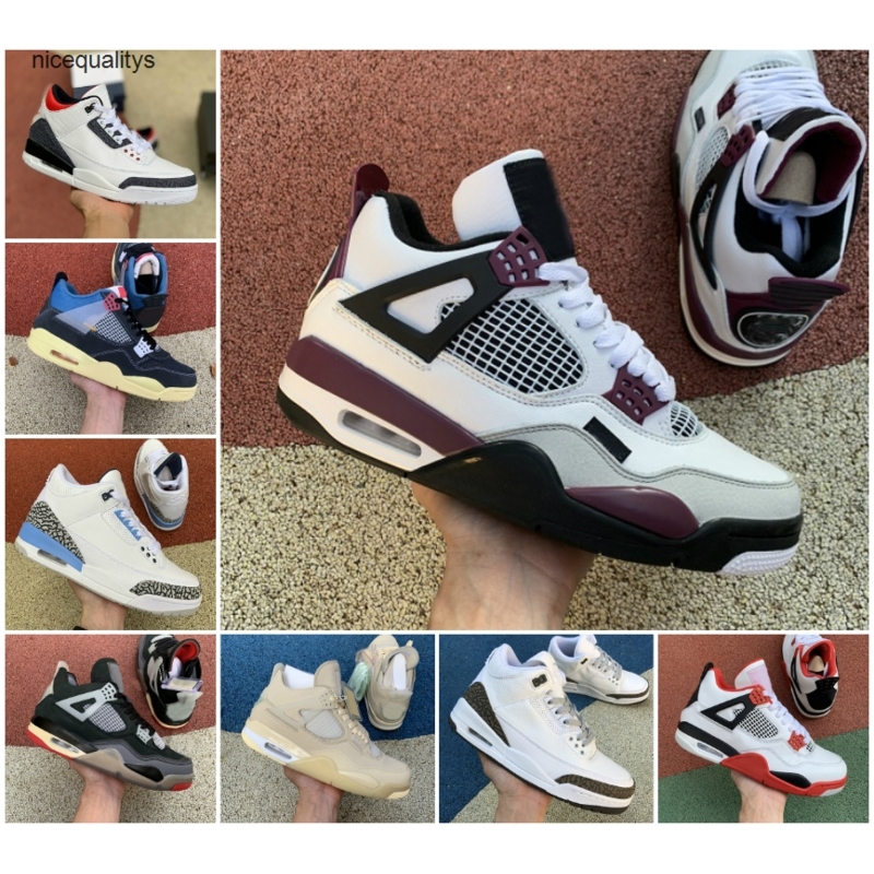 

UNDEFEATED Union Mens Basketball Shoes 4 4s Sail White Fire Red Oreo Women 3 Laser Orange Fragment Cement Varsity Royal Retroes 3s UNC Blue, A-j004
