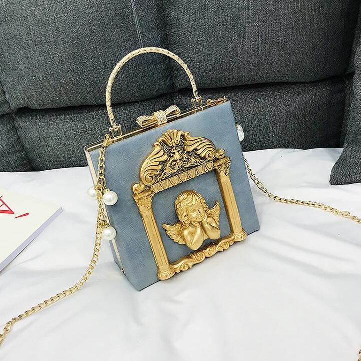 

Factory wholesale women bag fashion Baroque Angel handbag custom diamond drill dinner party personalized pearl handbags shoulder bags