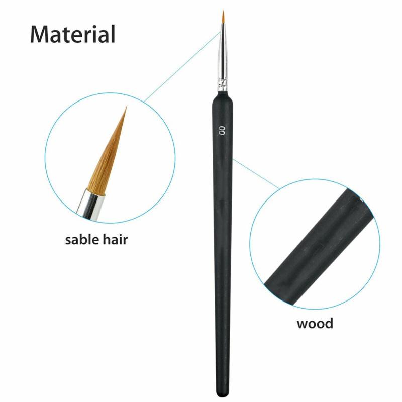 

Pcs Miniature Paint Brush Set Weasel Hair Fine Detail Art Nail Oil Painting Wolf Hook Line Pen Watercolor Ballpoint Pens, Blue;orange