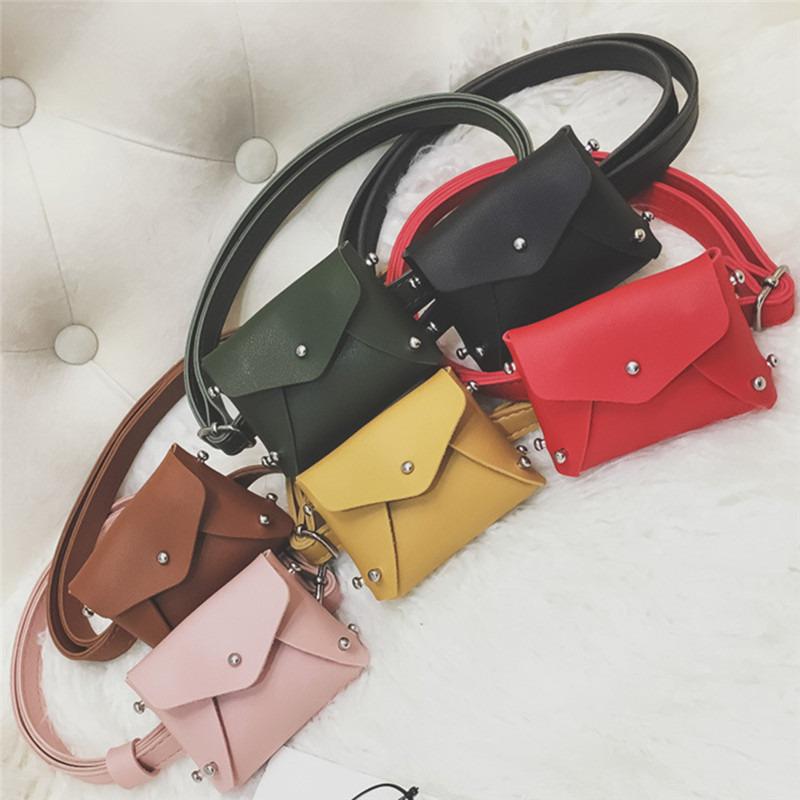 

Waist Bags Cute Children Fanny Pack PU Leather Rivet Kids Bag Packs Pink Girls Coin Purse Belt Baby Wallet Chest Gift, Sky blue