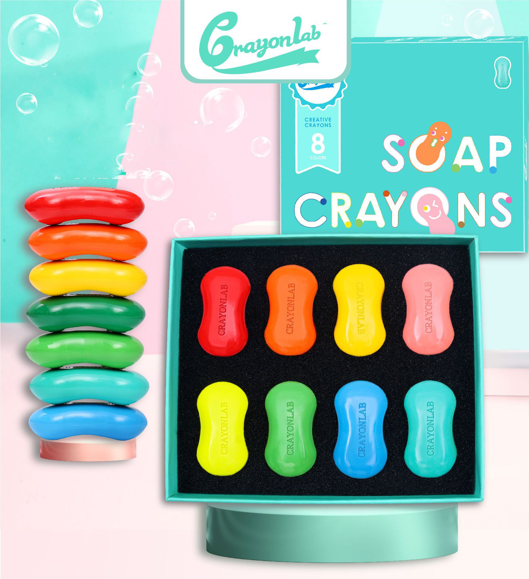 

Newest Finger Soap Crayon Kid'S Safety Modeling 3D Color Brush Set Children'S Baby Crayons 6 Colors Suit Sets Safe Non-Poisonous