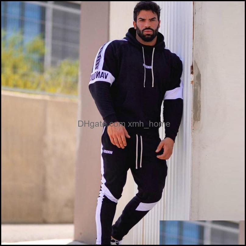 

Jackets&Hoodies Wear Athletic Outdoor Apparel & Outdoorsmen Sets Training Suit Herf Winter Hooded Sweater Sports Clothing Mens Pack Trui Sec, Black pant.