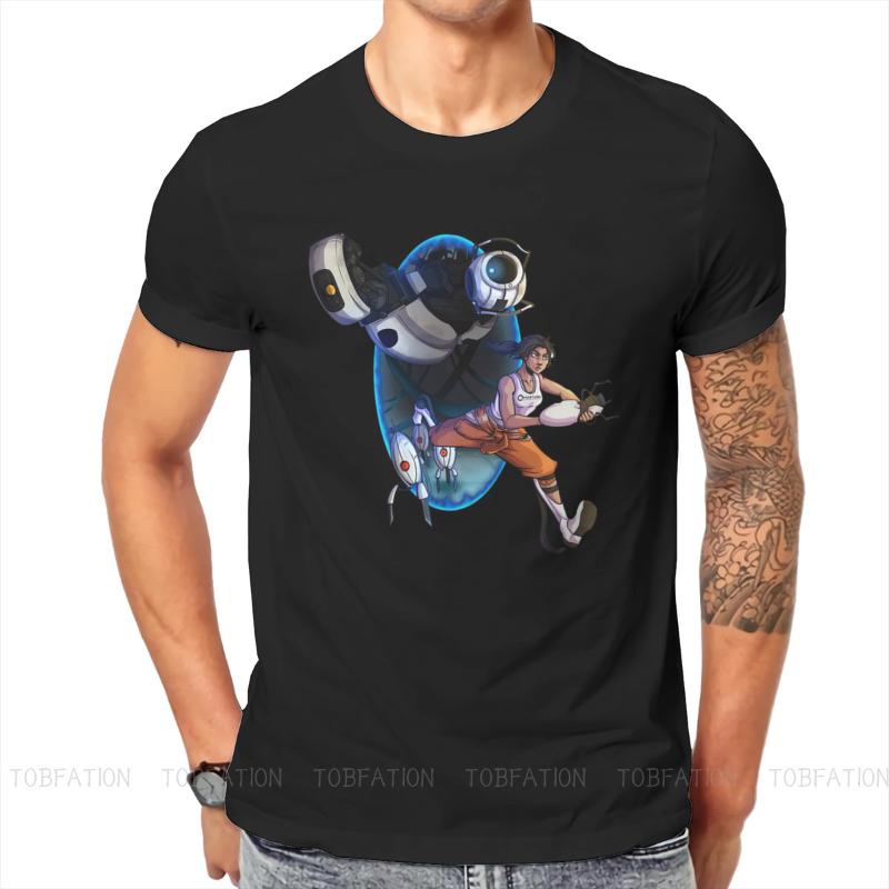 

Men' T-Shirts Portal Chell Video Game Gamer T Shirt Classic Teenager Gothic High Quality Tshirt Loose Crewneck Streetwear, Green