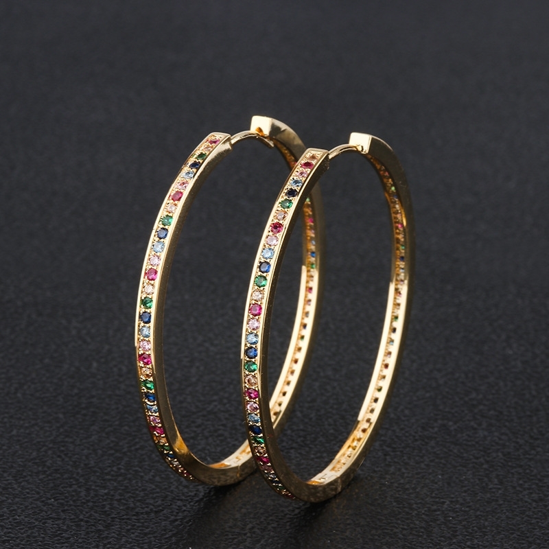 

Funmode European Style Micro CZ Pave Gold Color Women Huggie Hoop Earring For Wedding Party Jewelry FE29
