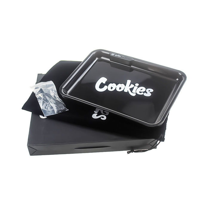 

Cookies LED Rolling Glow Tray Black White Purple Christmas Gift set Cookies Rolling Glowtray Packaging Paper Box 420 Dry Herb Flower