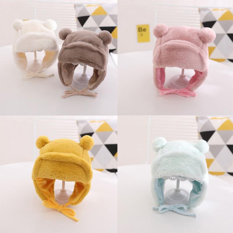 

Caps & Hats Girls Kids Born Boys Baby Warm Hat Ear Protection Dome Furball Winter LeiFeng, Yellow
