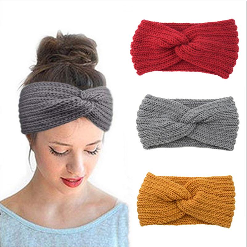 

Hair Clips & Barrettes The Knitted Headband Bows Knotted Winter Women Turban Accessories For Girls Lady Soft Knitting Headbands Bandana, Golden;silver