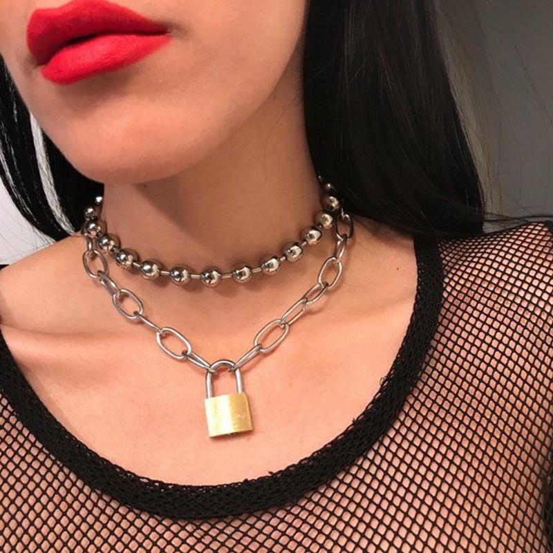 

Pendant Necklaces 2 Pcs/Set Classic Beaded Set Women Silver Color Multilayer Chain Long Necklace Creative Lady Retro Jewelry