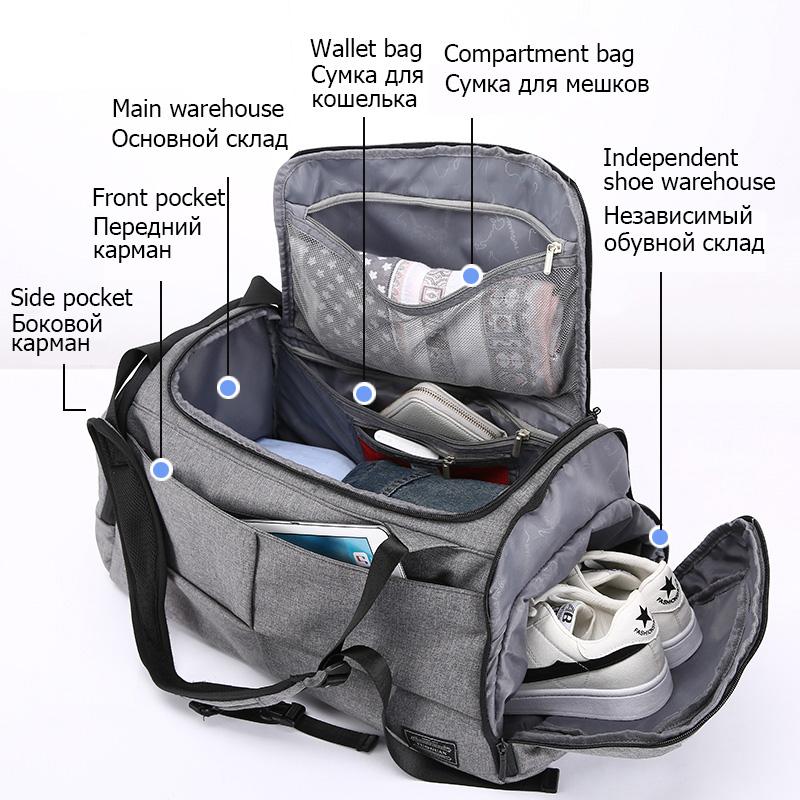 

Outdoor Bags Gym Bag Multifunction Men Sports Woman Fitness Laptop Backpacks Hand Travel Storage With Shoes Pocket Yoga, Black