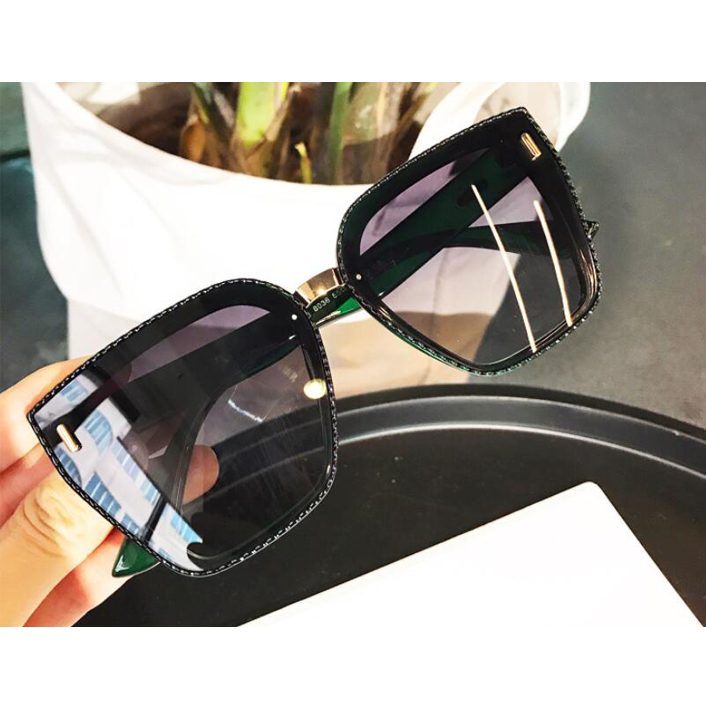 

Female Polarized Glasses High Quality Women Shades 2020 Designer Square Frame Sunglasses Oversized Brown Eyewear Zonnebril