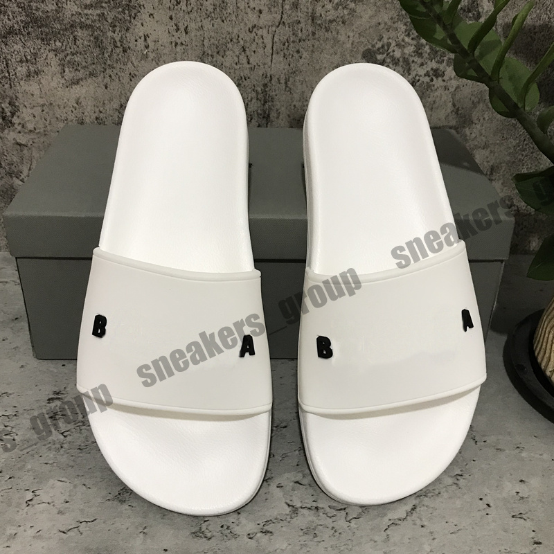 

2022 High Quality Mens Womens Slipper Font Shoes Slide Fashion Sandals Flat Flip Flop With Box 35-46, Color-7