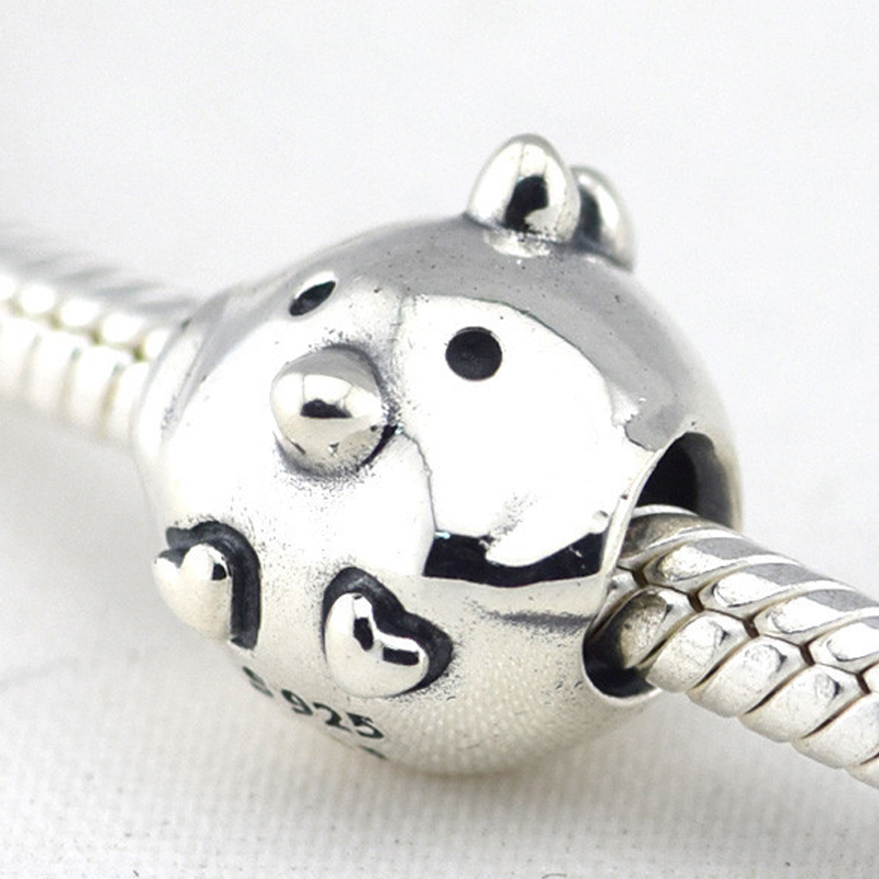 

Charming Chick with Comb and Beak 100% 925 Sterling Silver Beads Fit Pandora Charms Bracelet DIY Fashion Jewelry, Black