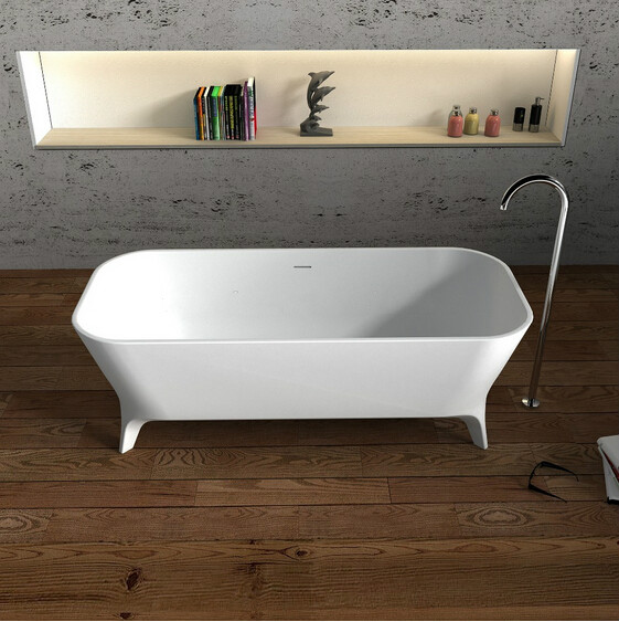 1800x800x600mm Becco Designer Solid Surface Stone Bathtub Seamless Rectangular Tub 65115-image-371101447