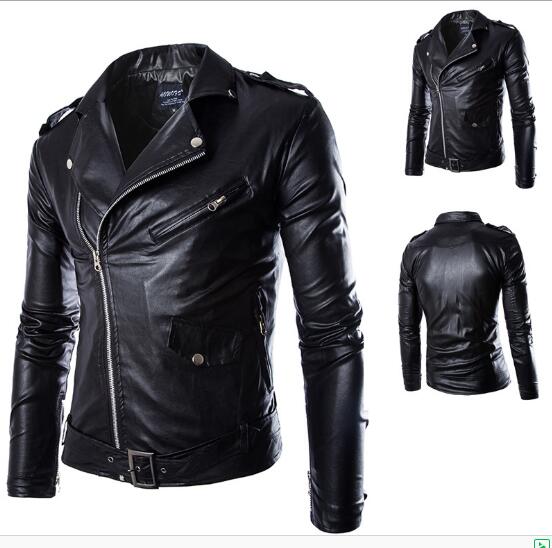 

NEW Brand Fashion Men Black PU Zipper Suede Faux Leather Coat Punk Long Sleeve Motorcycle Jackets Hip-hop biker Jacke