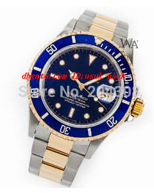 

Luxury Wristwatch Hot Sell 40mm TwoTone Stainless Steel Bracelet 18K Yellow Gold Mens Automatic Watch 16613 Blue Dial Men's Sport Watch