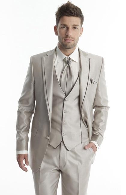 

New Design Slim Fit khaki Groom Tuxedos Notched Lapel Best Men's Wedding Dresses Prom Clothing (Jacket+pants+tie+Vest) 802, Same as image