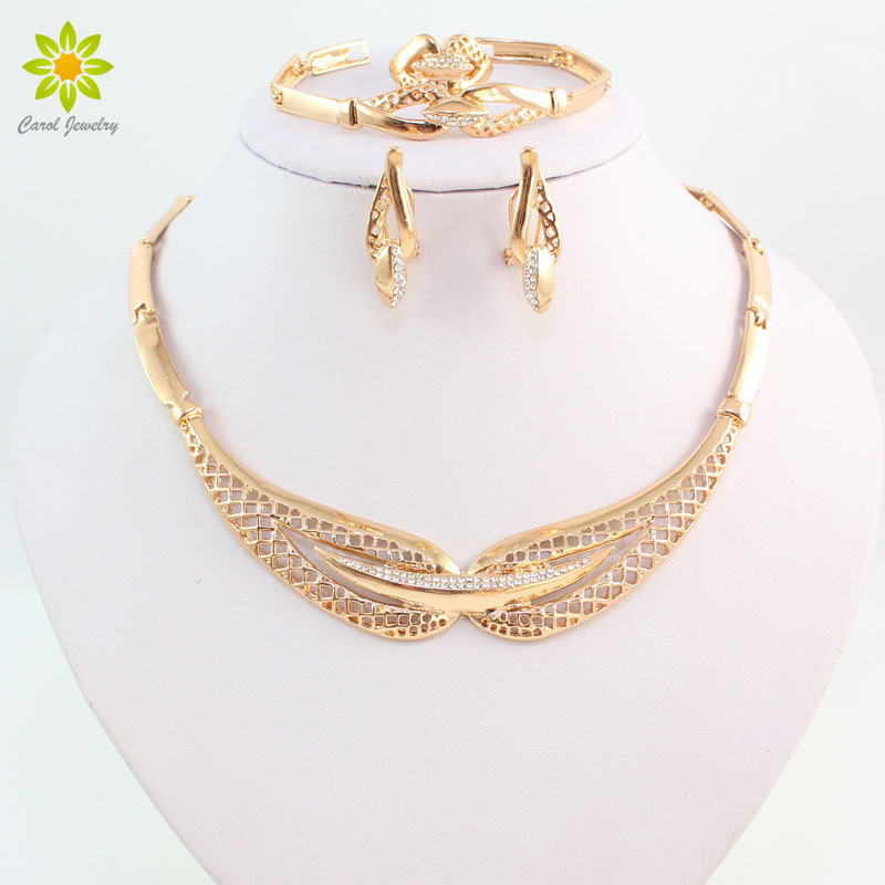 

African Beads Crystal Costume Jewelry Set Fine Fashion Necklace Earrings Set Nigerian Wedding Bridal Jewelry Set