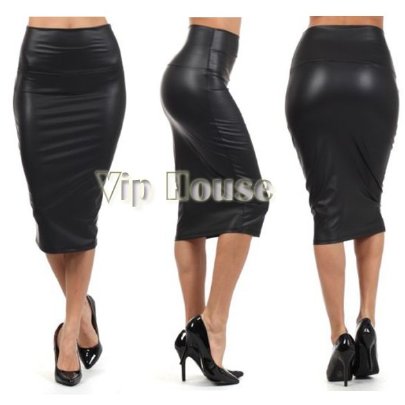 

Hot Selling black Red Women High Waisted Skirt Pencil Skirt Leather Skirt Plus Size High Quality Drop Free shipping M/ SV02