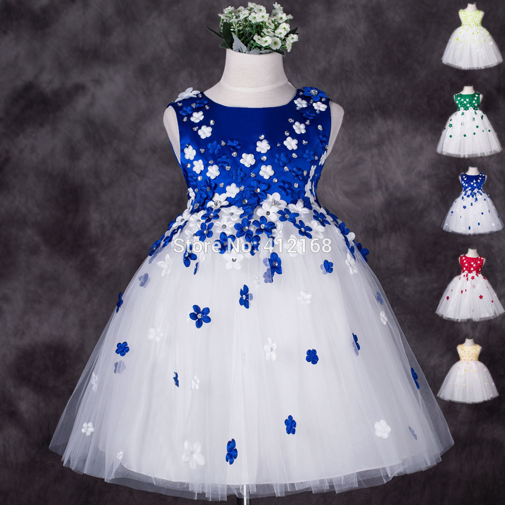 

High Quality Flower Girl Dresses Princess Girls Pageant Dresses Kids Tulle Floor Length Communion Wedding Party Gown, Ivory