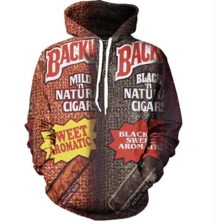 2017 Autumn winter new Fashion 3D Hoodies Backwoods printing casual Hoody Funny Sweatshirt Drop shipping XK085