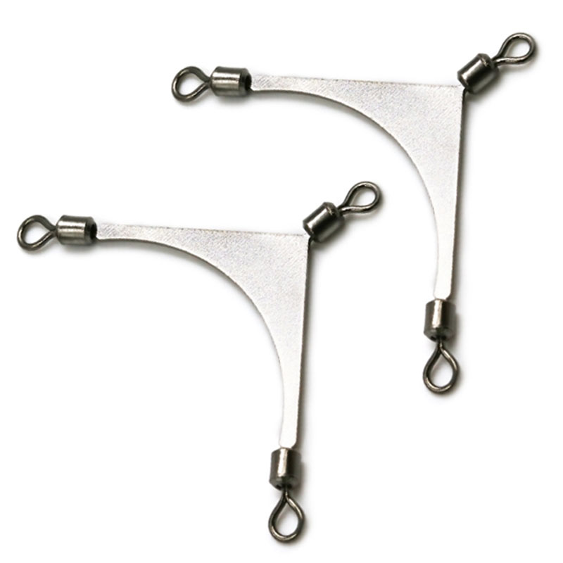 200pieces/lot 3 Way Swivel Rolling pole swivels Freshwater Bass Iice fishing tackle Stainless fishing hook connector-image-373439396
