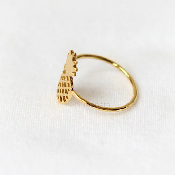 

30PCS- Gold Silver Cute Pineapple Rings Lovely Ananas Rings Simple Funny Outline Fruit Rings for Women Ladies Party Gifts
