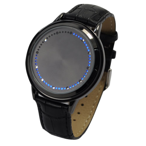 

Fashion Cool Touch Screen LED Binary Wrist Watch Blue Light Electronic Digital casual Watch for Men Women
