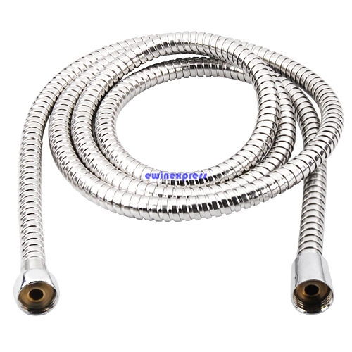 

Hot sale top quality 2m Flexible Stainless Steel Chrome Standard Shower Head Bathroom Hose Pipe New, Silver