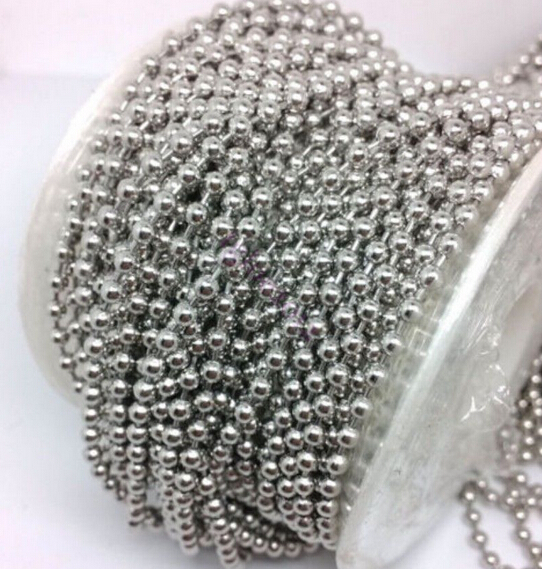 

Lot 10meters wholesale 1.5mm/2mm/ 2.4mm / 3.2mm Stainless Steel Fashion Shiny Ball Beads chain DIY jewelry finding/ Marking