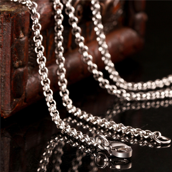 

2015 new design stainless steel chain necklace 2.5MM 18-24inches Top quality fashion jewelry free shipping