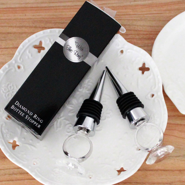 

2016 new wine bottle stopper n openner in White Box Bride and groom bottle stopper wedding party supplies favor gift free shipping, As picture
