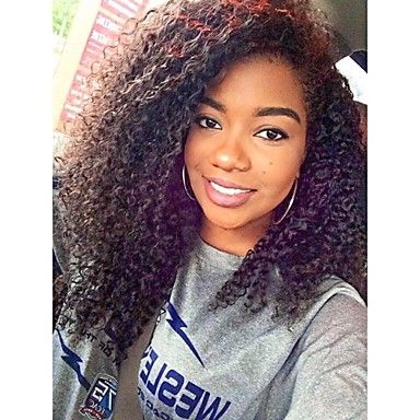 

Fast Shipping 150% Density Full Lace Wig Free Tangle Afro Kinky Curly Short Lace Front Human Hair Wigs, Natural color