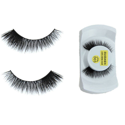 

Wholesale- 1 Pair Women Lady Soft 100% Real Mink Natural Thick False Fake Eyelashes Makeup Eye Lashes Extension Xmas Tools