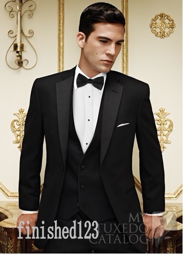 

New Arrivals Two Button Black Groom Tuxedos Notch Lapel Groomsmen Best Man Wedding Prom Dinner Suits (Jacket+Pants+Vest+Tie) G5109, Royal blue
