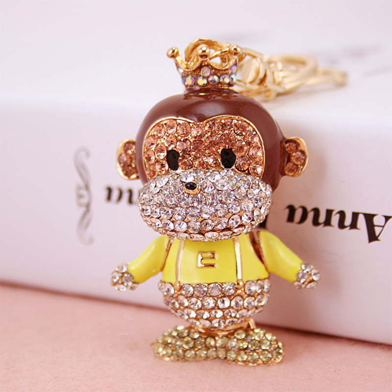 

Drop shipping Key ring holder,cute Monkey key chains,Purse/handbag Charms,Nice Gift Real Gold Plated Alloy Keyring,free shipping