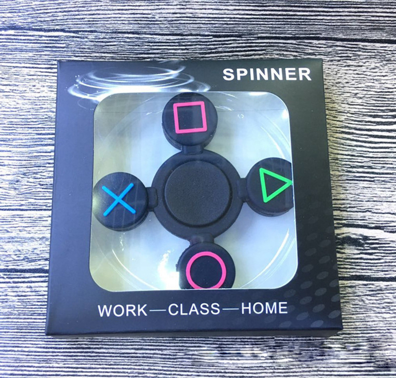 

Good Quality Silicone Material Fidget Spinner Luminous Play Station Hand Spinners EDC Decompression fingertip Toy With Black Retail Package