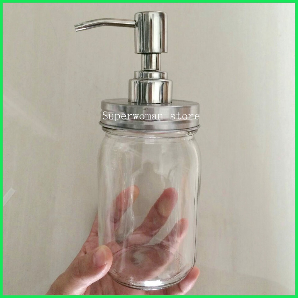

Standard Mouth Stainless Steel pump lid Soap dispenser for mason jars silver color