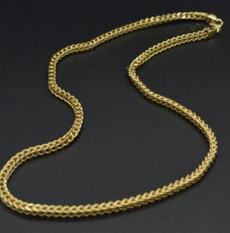 

NEW MEN 925 STERLING SILVER Filled 6MM FRANCO CHAIN NECKLACE 14K Gold Filled Finish 24