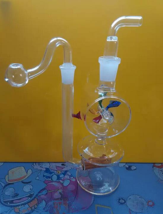 

Free shipping wholesalers ----- Windmill style transparent glass Hookah / glass bong, presented a full accessories (pot, walk the plank, str