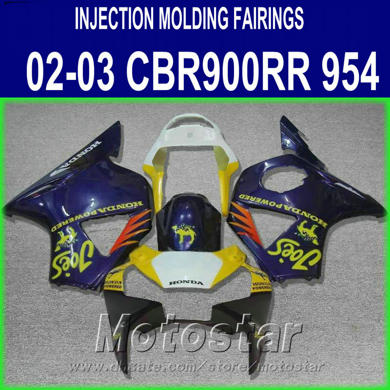 

Injection molding fairing kit for Honda CBR900 RR 954 02 03 CBR 954RR bodywork CBR900RR 2002 2003 blue yellow white fairings set HS14, Same as the picture shows