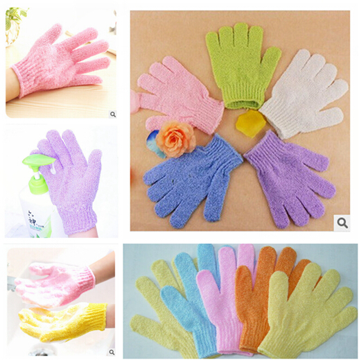 

Exfoliating Bath Glove Five fingers Bath bathroom accessories nylon bath gloves Bathing supplies products DHL Free Shiipping