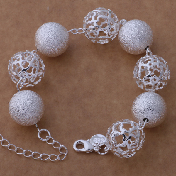 Livraison gratuite avec numéro de suivi Valette supérieure 925 Bracelet en argent maracas avec bracelet à boulecurs à boulecy