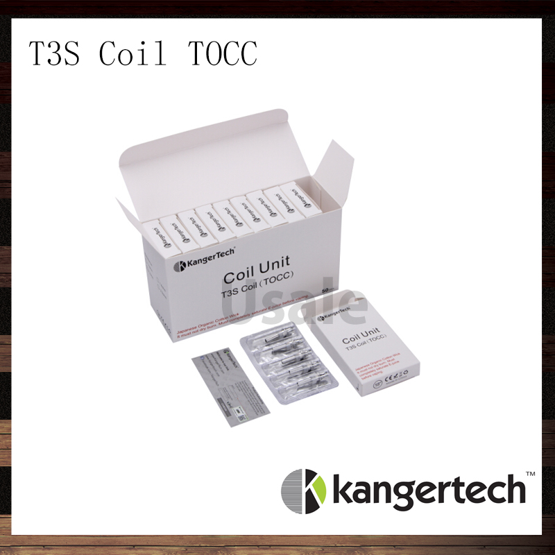 

Kanger T3S Coil Unit TOCC Kangertech T3S CC Clear Cartomizer Replacement Coils Head 1.5 1.8 2.2 2.5 ohm Coils For T3S Atomizer 100% Original