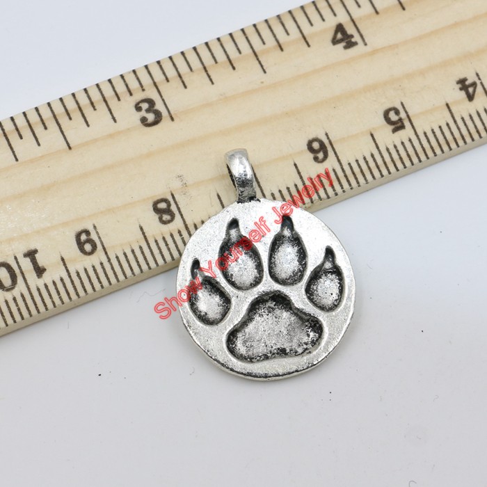 8pcs Vintage Antique Silver Plated Bear Paw Charms Beads Pendants for Jewelry Making DIY Handmade 28x21mm Jewelry making DIY-image-375734568