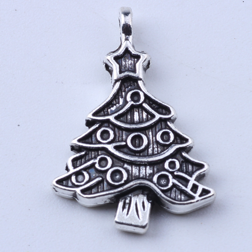 2016 nouvelle mode vente chaude argent sapin de Noël bricolage bijoux accessoires pendentif fit collier ou bracelet charme 400pcs / lot 1637c