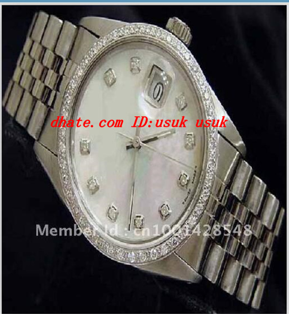 

2017 Luxury Men's Stainless Steel Brand New MEN 18K WHITE GOLD/SS WATCH DIAMOND 16030 Automatic Fashion Men's Watch Wristwatch
