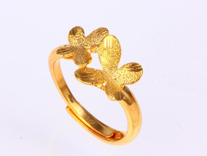 

Gold alluvial gold matte butterfly ring ladies fashion retro small jewelry ring