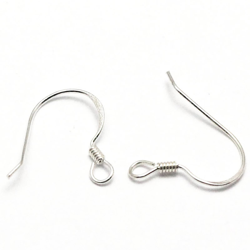 

Beadsnice 925 Sterling Silver Ear Wires Earring Hooks Coil Earwire Earring Findings Supplies 12x8mm ID 25407