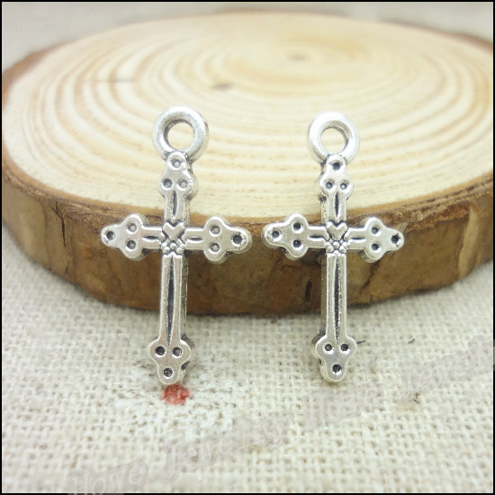 Charms Free ! 110pcs Antique Silver Cross Pendant Fit Bracelets Necklace DIY Metal Jewelry Making-image-212829243