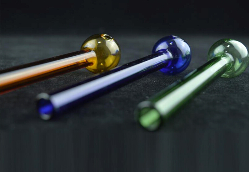 

Colorful Straight Mini Smoking Pipes Hand Spoon Pipes Transparent Long Thin Glass Tubes for Smoking Tobacco 6 inches 3pcs/lot